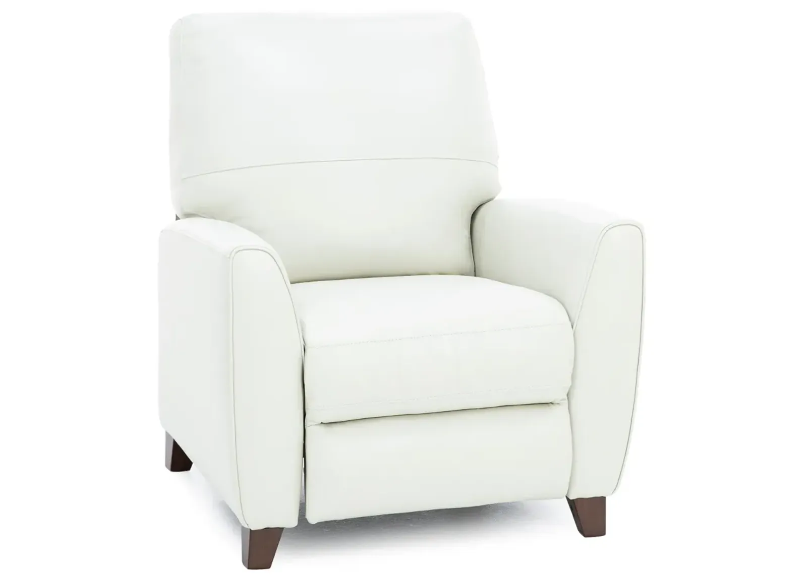 Paloma Leather Push Back Recliner in Ice