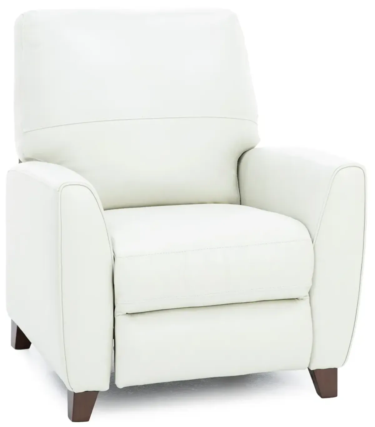 Paloma Leather Push Back Recliner in Ice