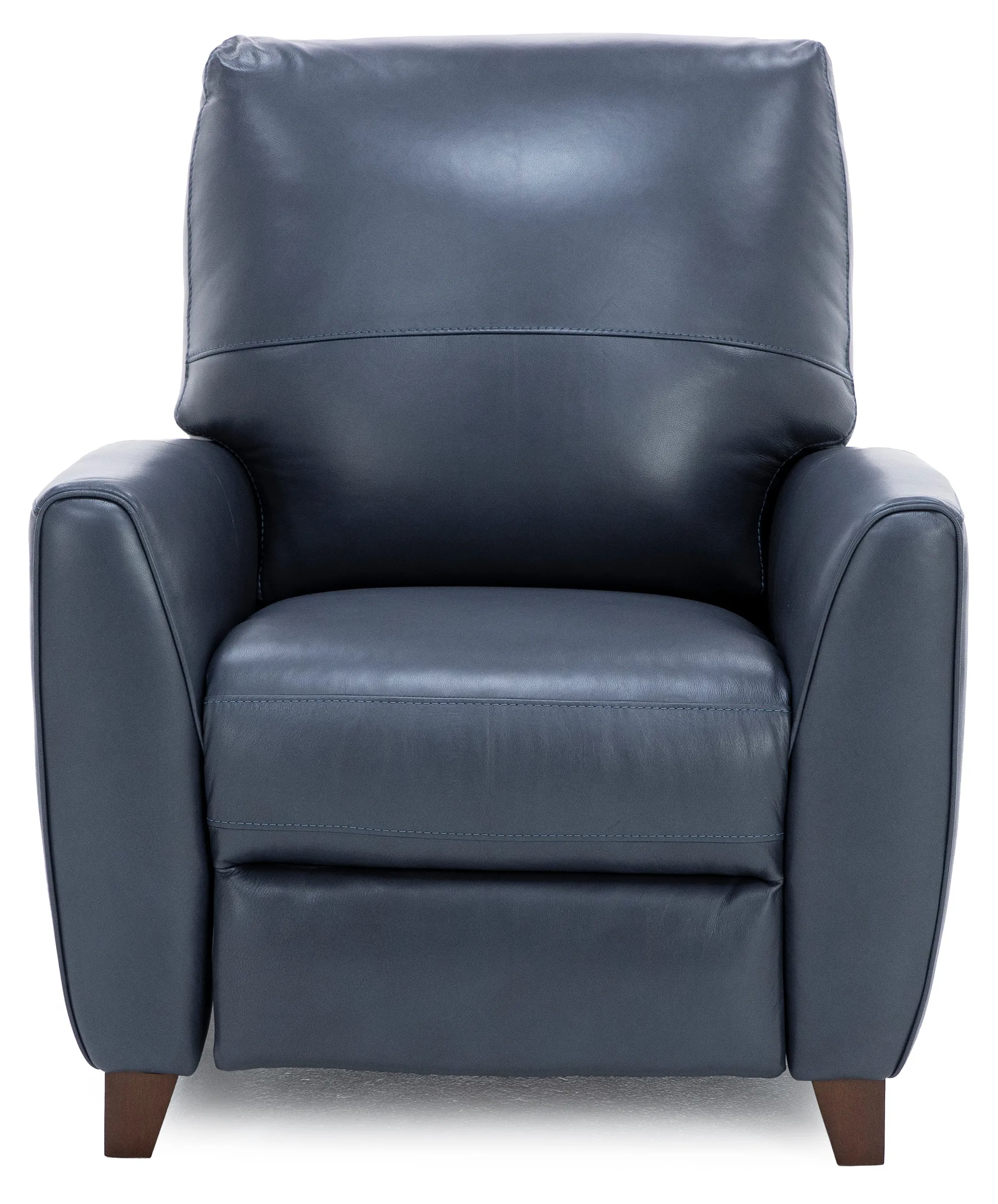 Paloma Leather Push Back Recliner in Indigo