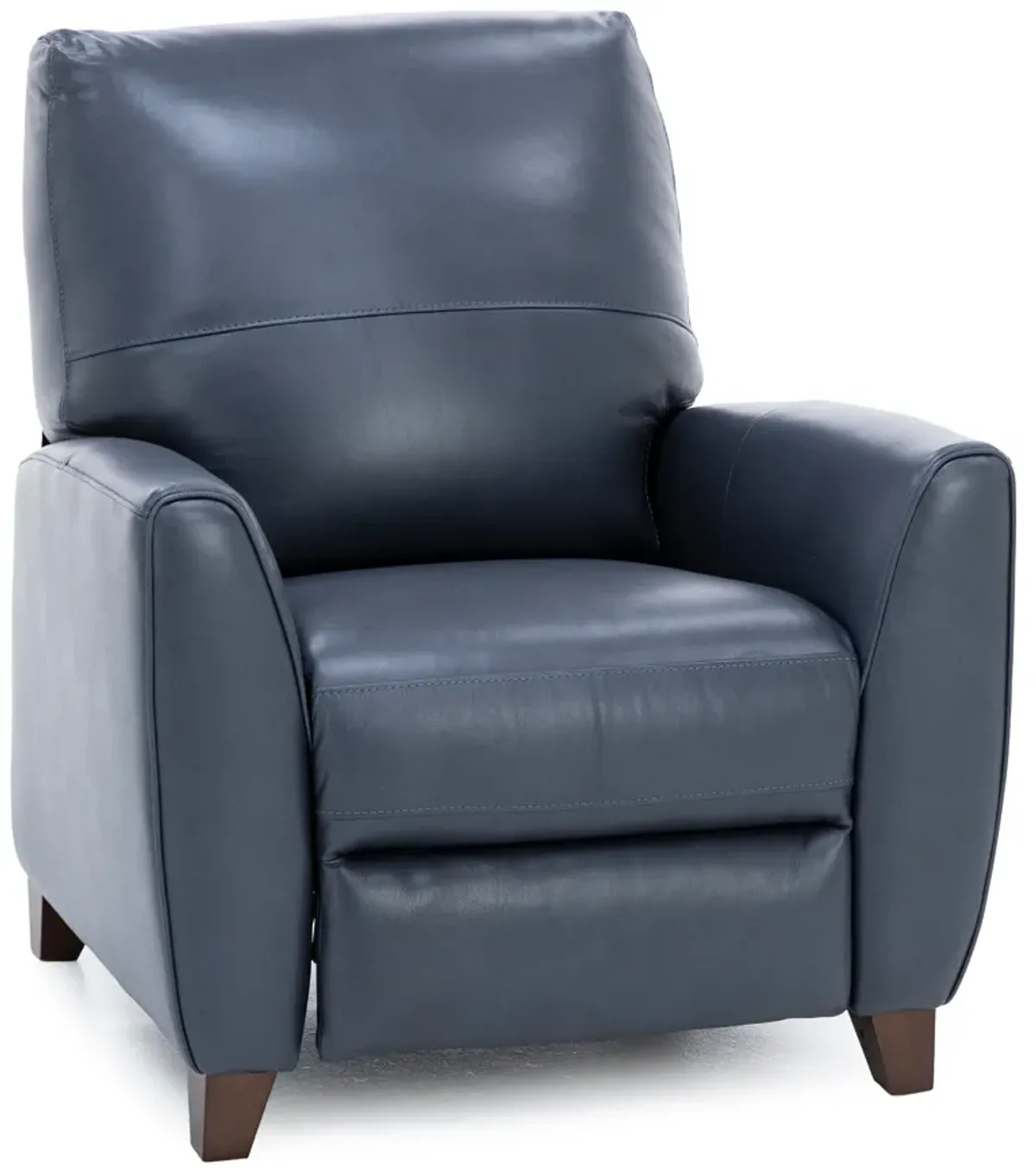 Paloma Leather Push Back Recliner in Indigo