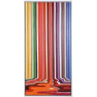 Colorful Waterfall Framed Canvas Art 31"W x 61"H