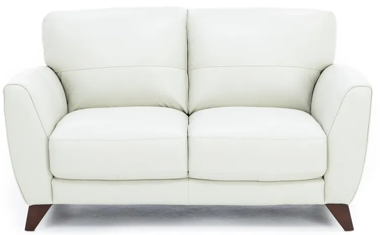 Paloma Leather Loveseat in Ice