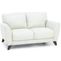 Paloma Leather Loveseat in Ice