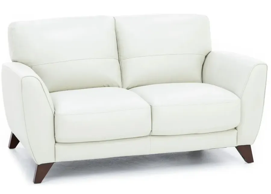 Paloma Leather Loveseat in Ice