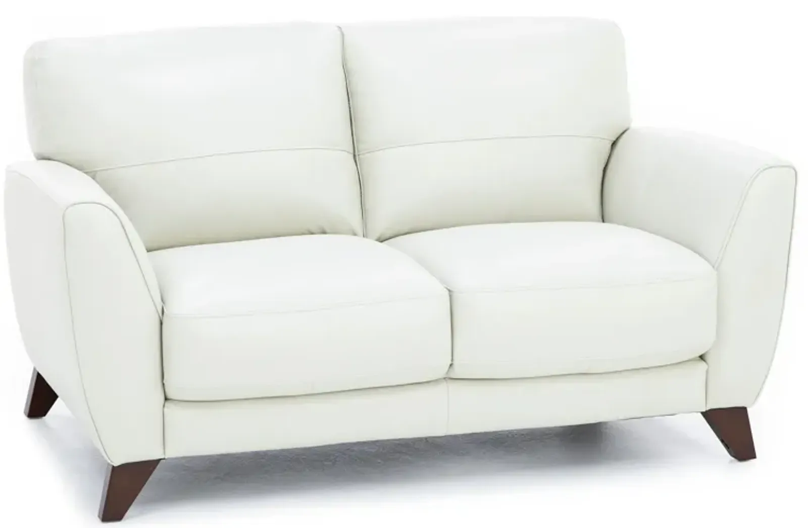 Paloma Leather Loveseat in Ice