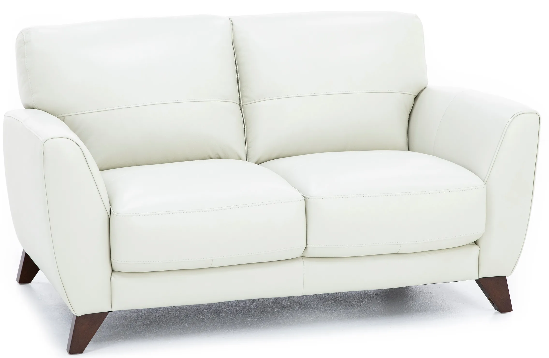 Paloma Leather Loveseat in Ice