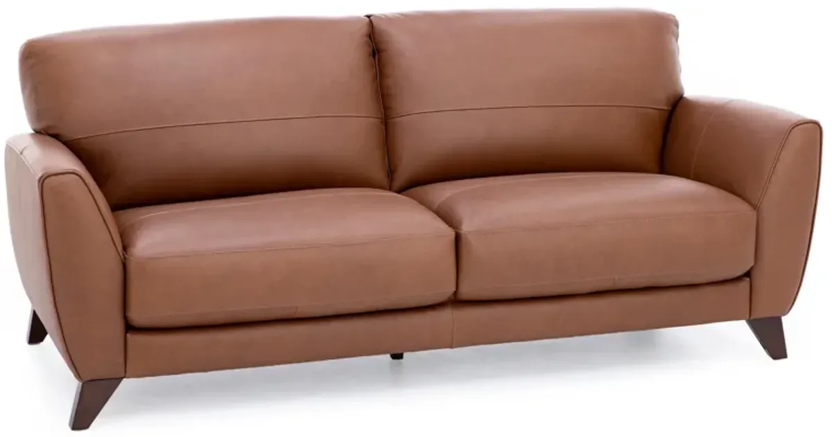 Paloma Leather Sofa in Caramel