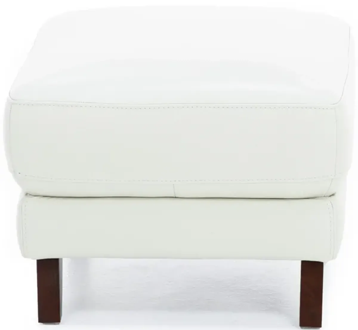 Paloma Leather Ottoman in Ice