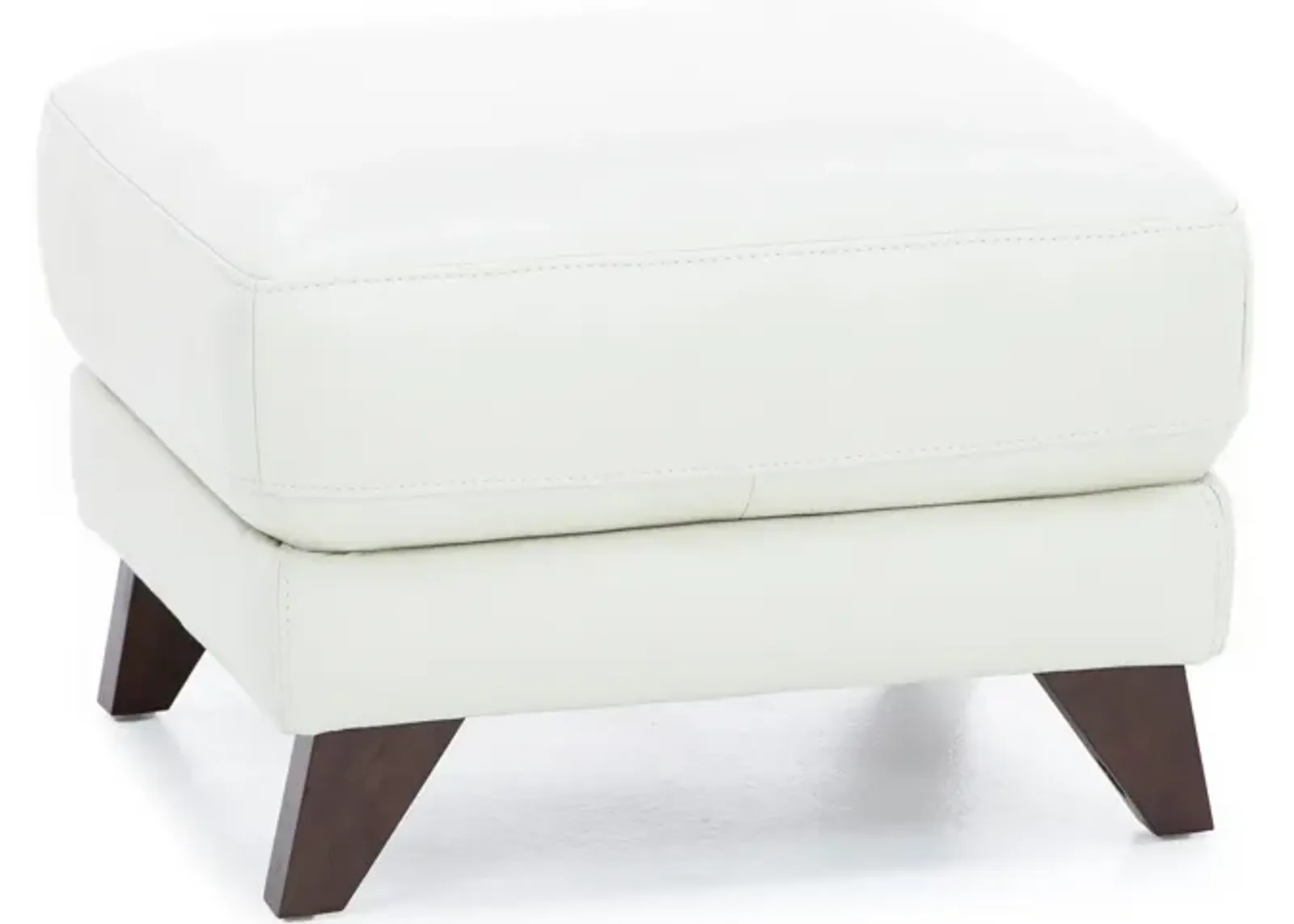 Paloma Leather Ottoman in Ice