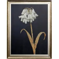 White and Gold Flowers I Framed Print 31"W x 37"H