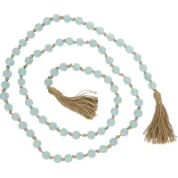 Sky Blue Glass Beads 83"L