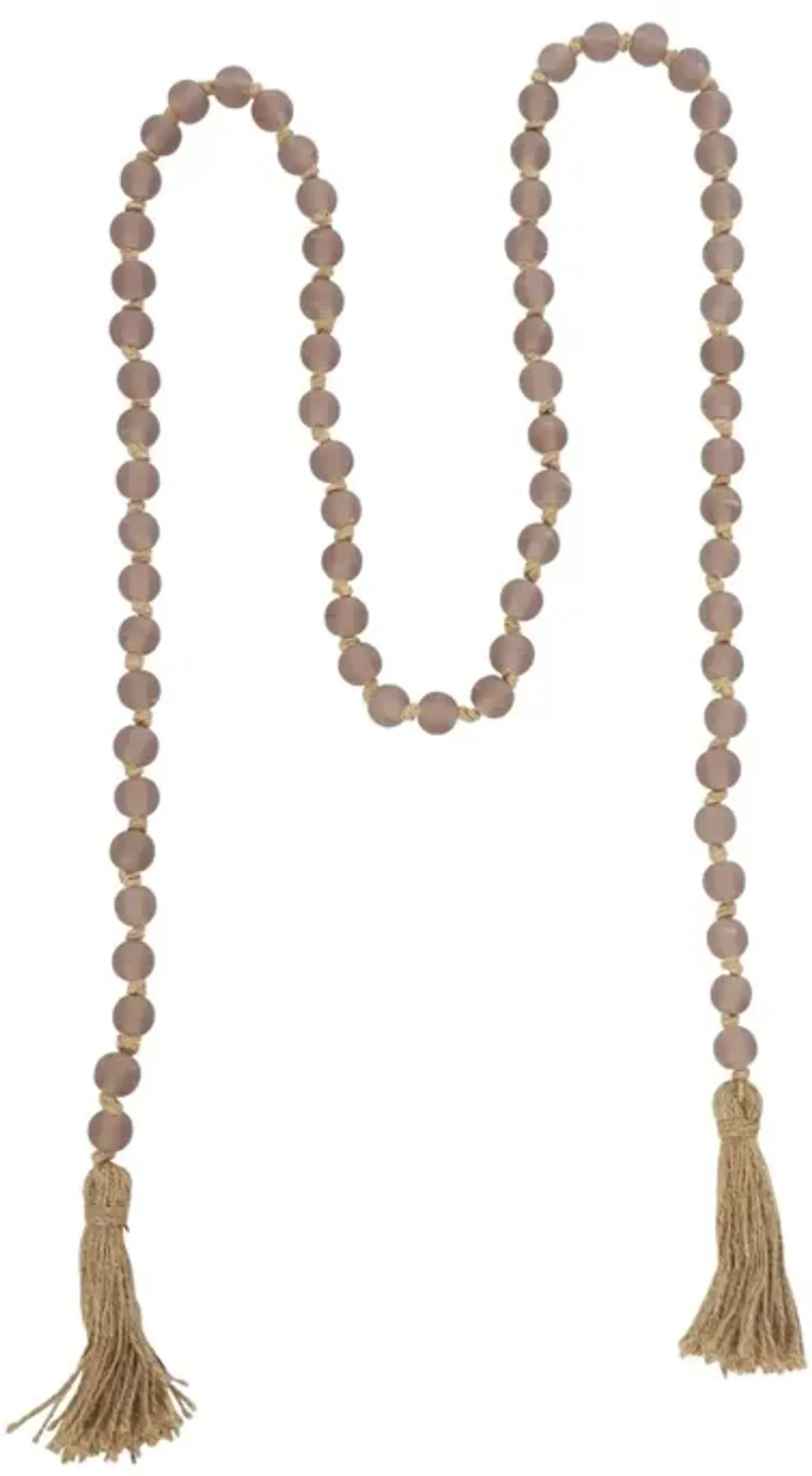 Taupe Glass Beads 83"L