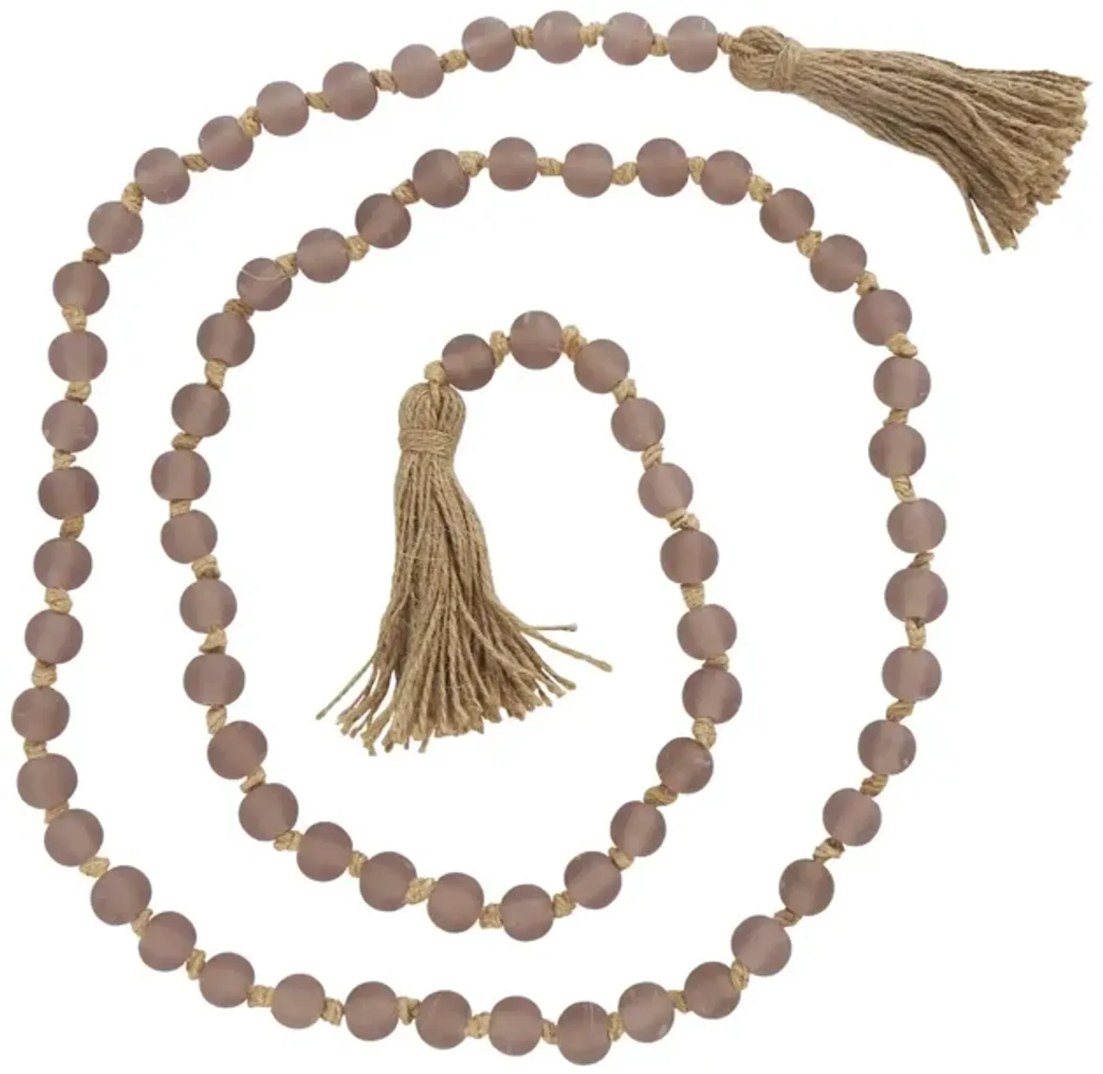 Taupe Glass Beads 83"L