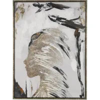 Woman Profile Framed Canvas Art 36"W x 47"H
