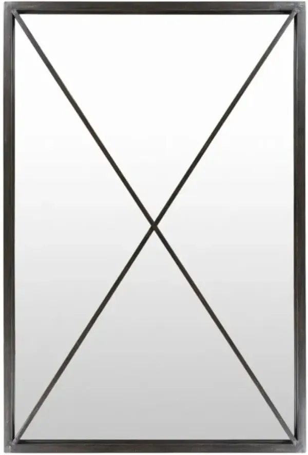 Black Metal X Wall Mirror 33"W x 55"L
