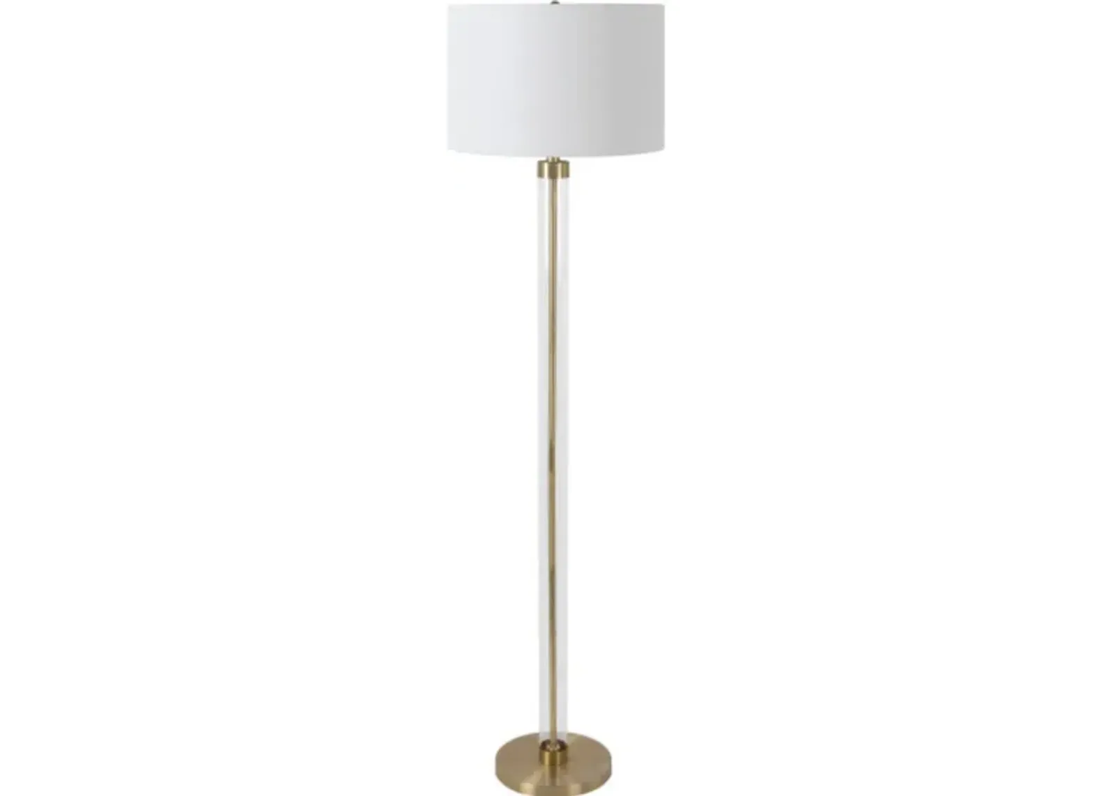 Brass and Glass Floor Lamp 63"H