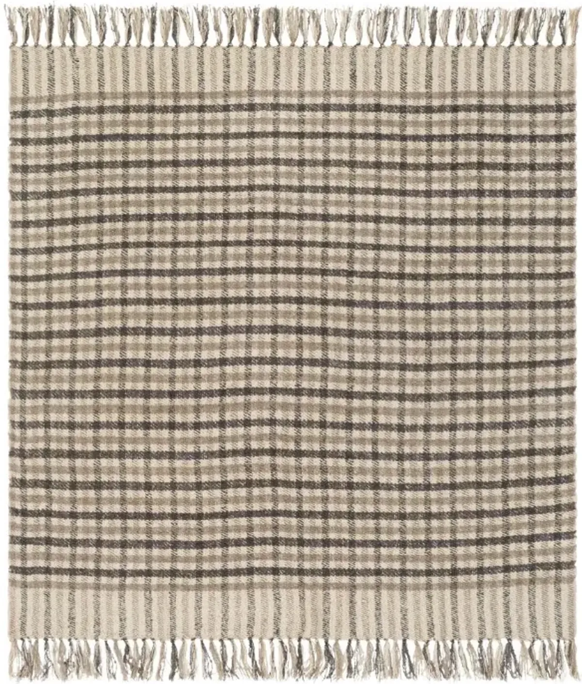 Beige and Tan Plaid Throw 50"W x 60"L