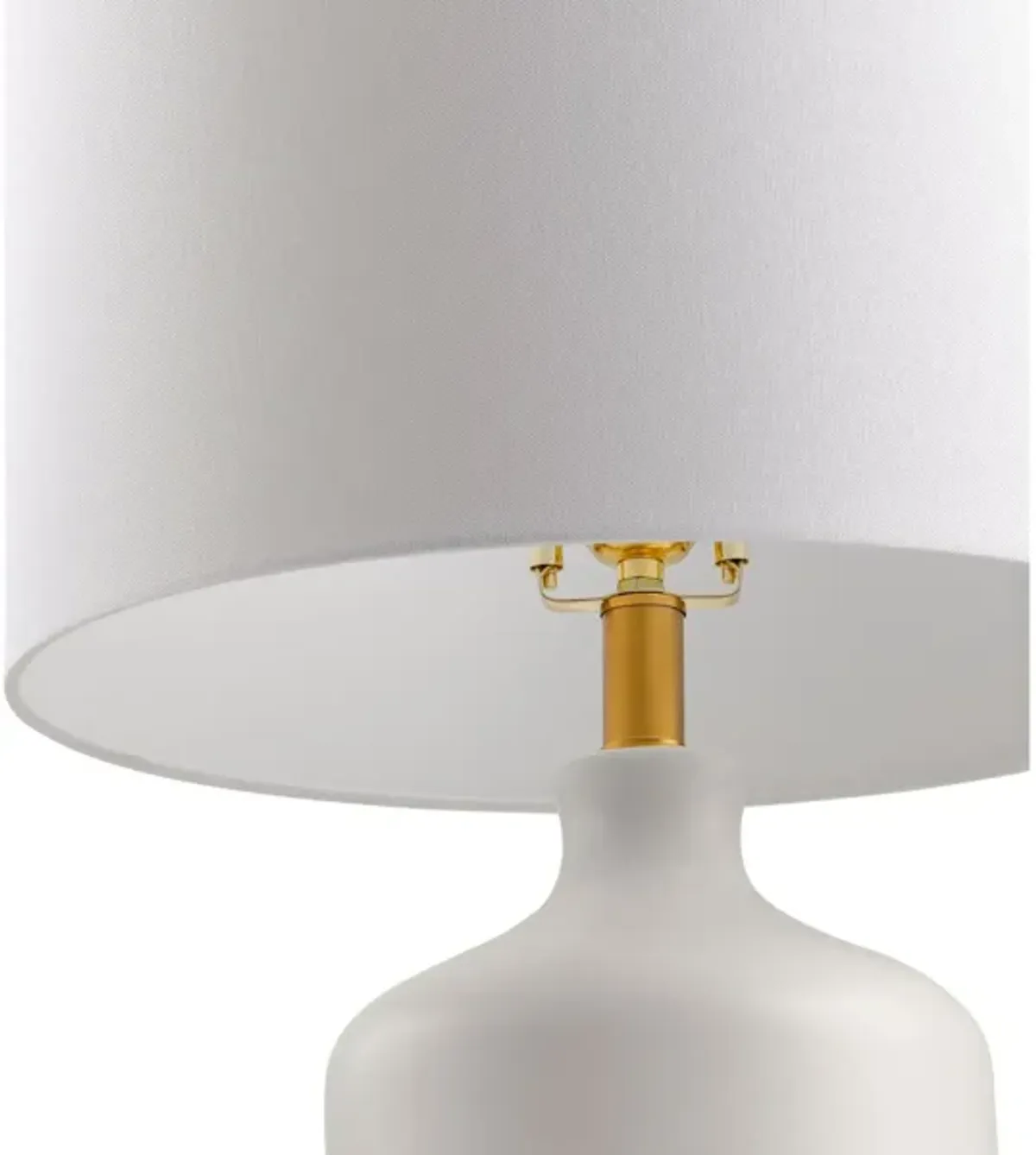 White Matte Ceramic Table Lamp 27"H