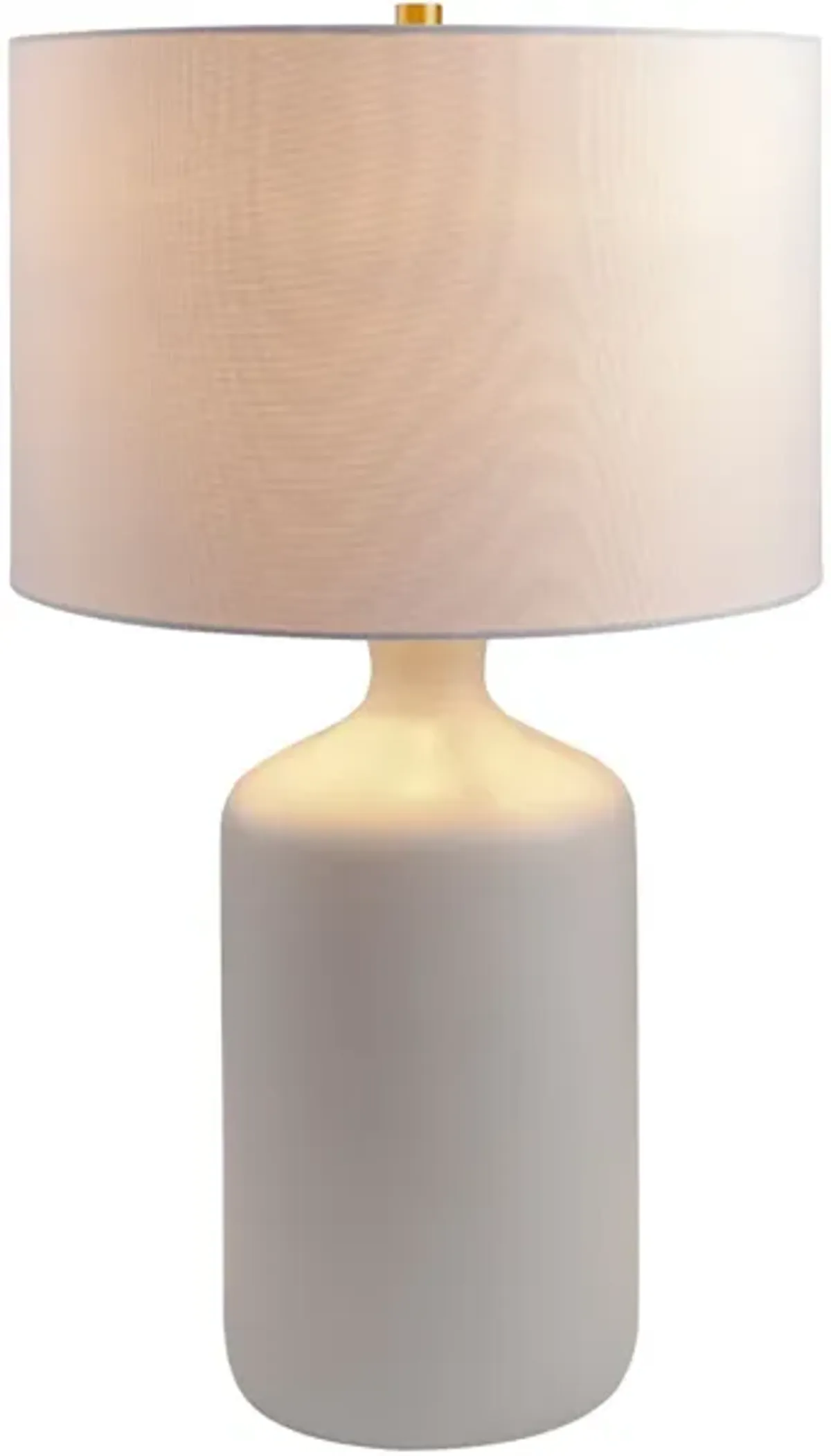 White Matte Ceramic Table Lamp 27"H