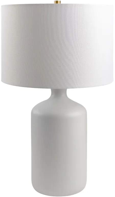 White Matte Ceramic Table Lamp 27"H