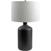 Black Matte Ceramic Table Lamp 27"H
