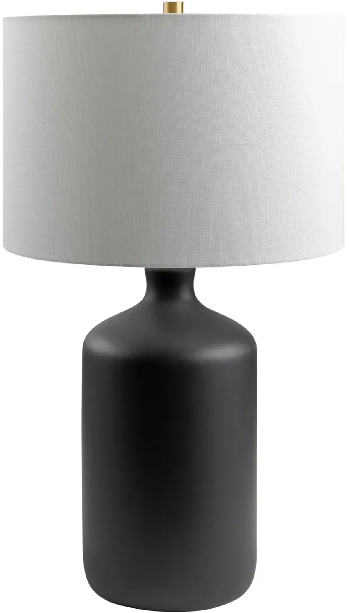 Black Matte Ceramic Table Lamp 27"H