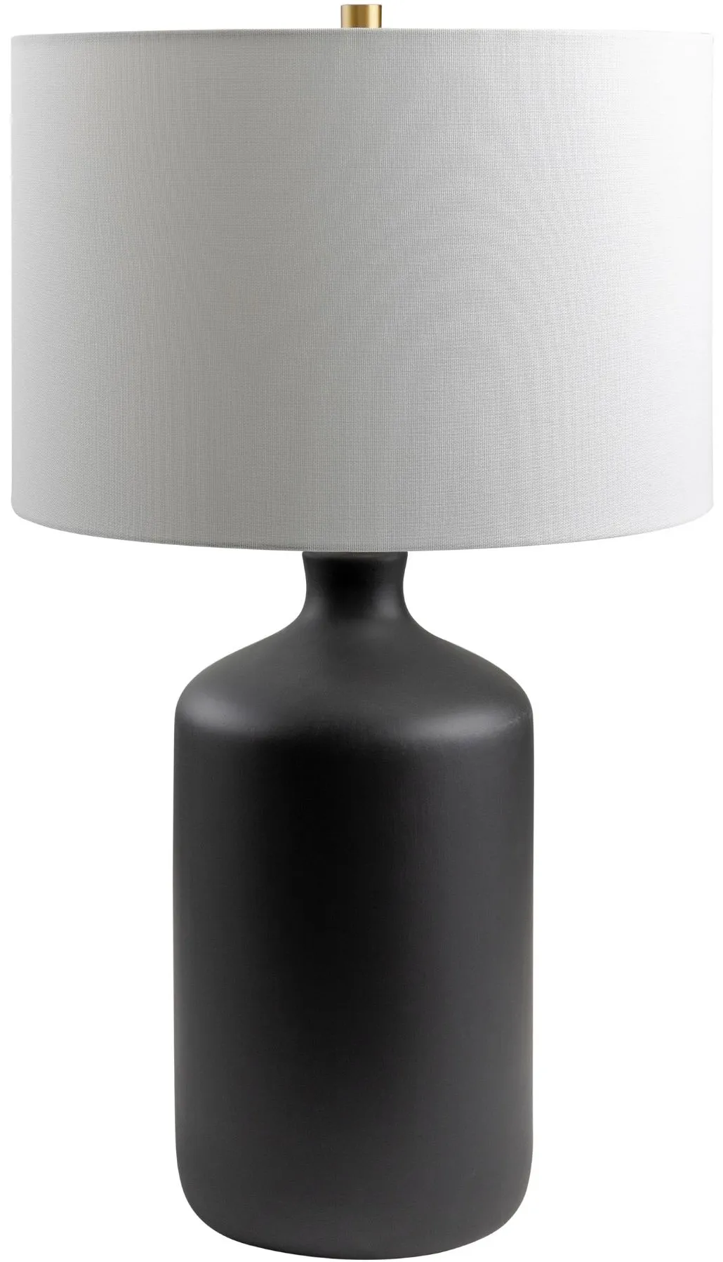Black Matte Ceramic Table Lamp 27"H