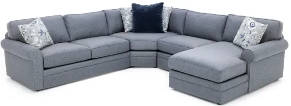 Melody 4-Pc. Sectional In Denim In Right-Facing