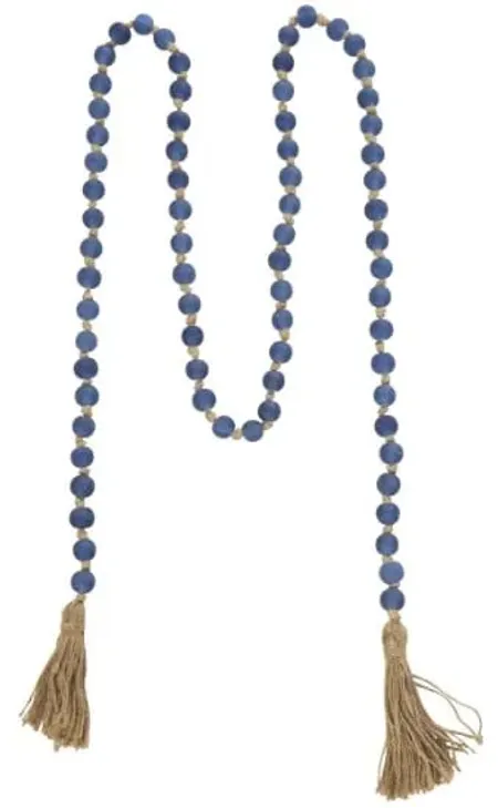 Blue Glass Beads 83"L