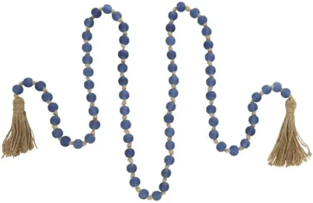 Blue Glass Beads 83"L
