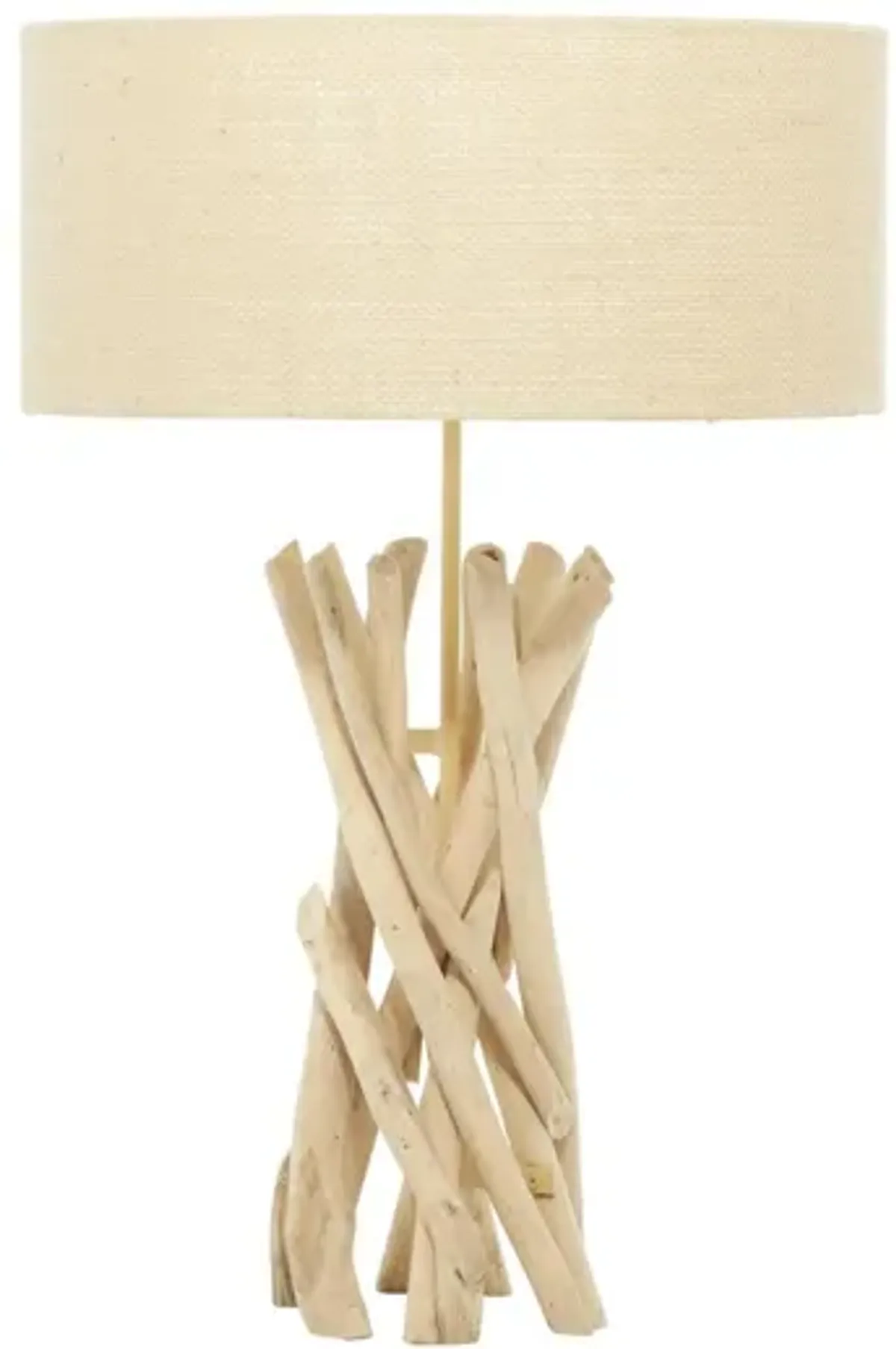 Driftwood and Metal Table Lamp 24"H