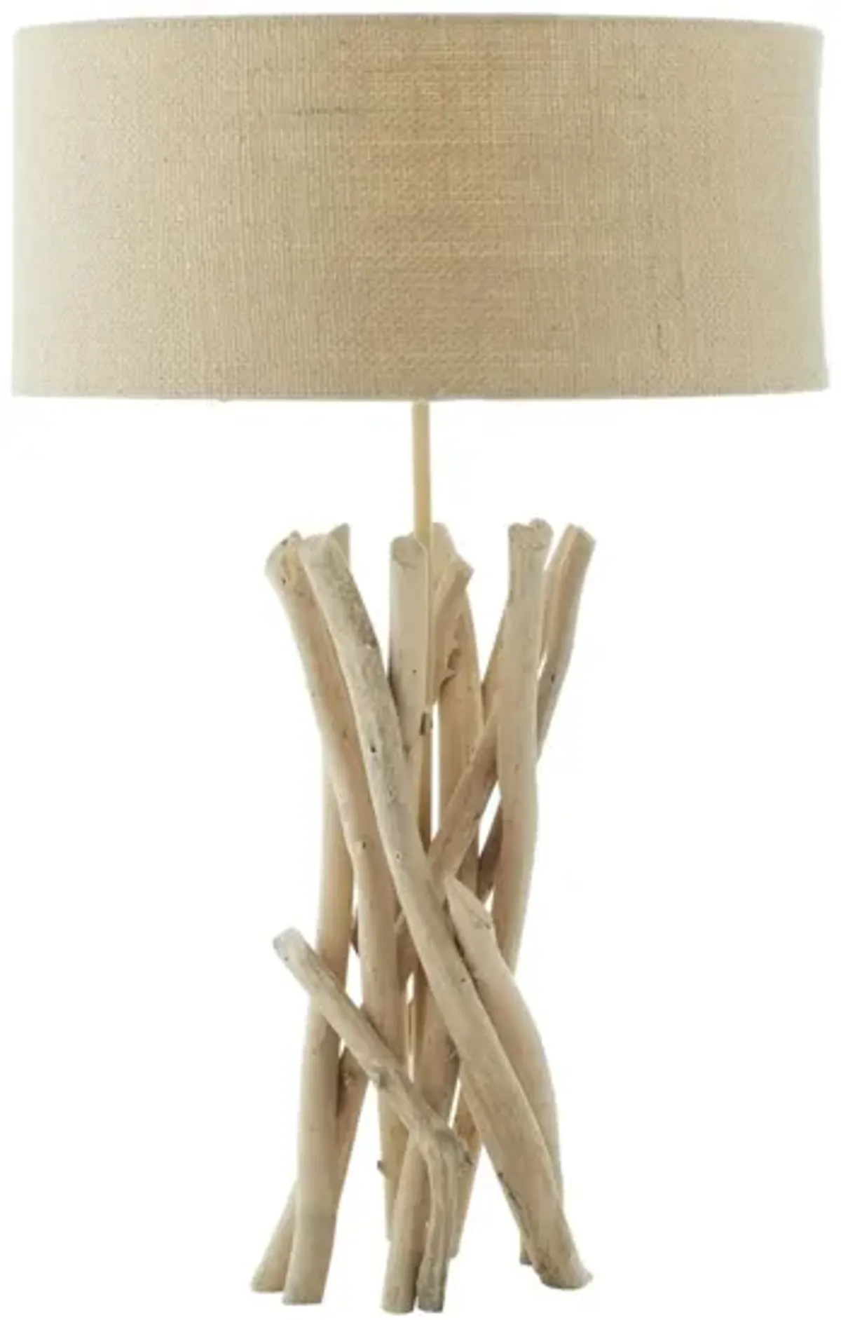 Driftwood and Metal Table Lamp 24"H