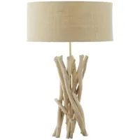 Driftwood and Metal Table Lamp 24"H