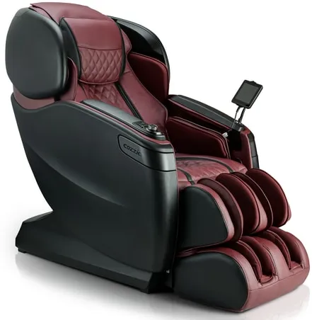 Qi Se Massage Chair in Red/Pearl Black