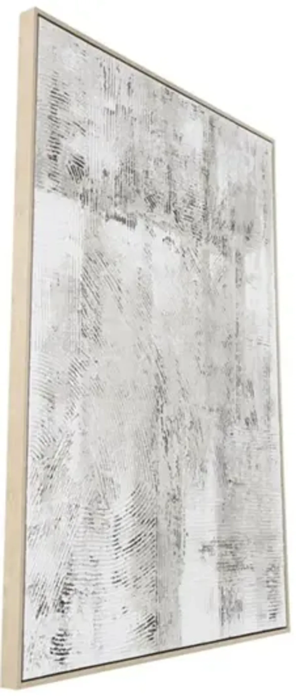 White, Tan, and Grey Abstract Framed Canvas Art 33"W x 49"H