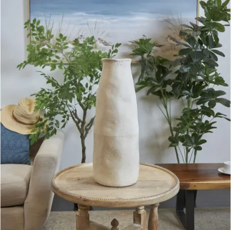 Tall Cream Ceramic Vase 8"W x 20"H