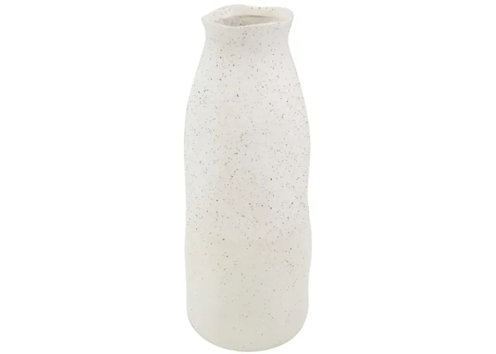 Short Cream Ceramic Vase 6"W x 16"H