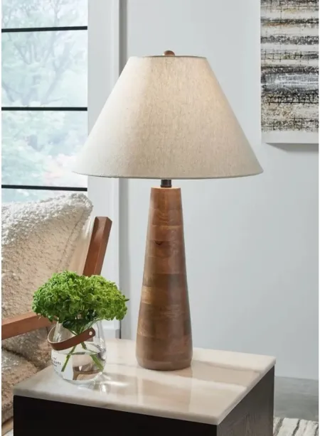 Honey Wood Table Lamp 30"H