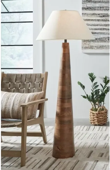 Honey Wood Floor Lamp 58"H