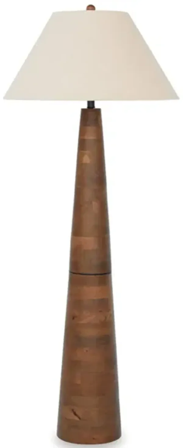 Honey Wood Floor Lamp 58"H