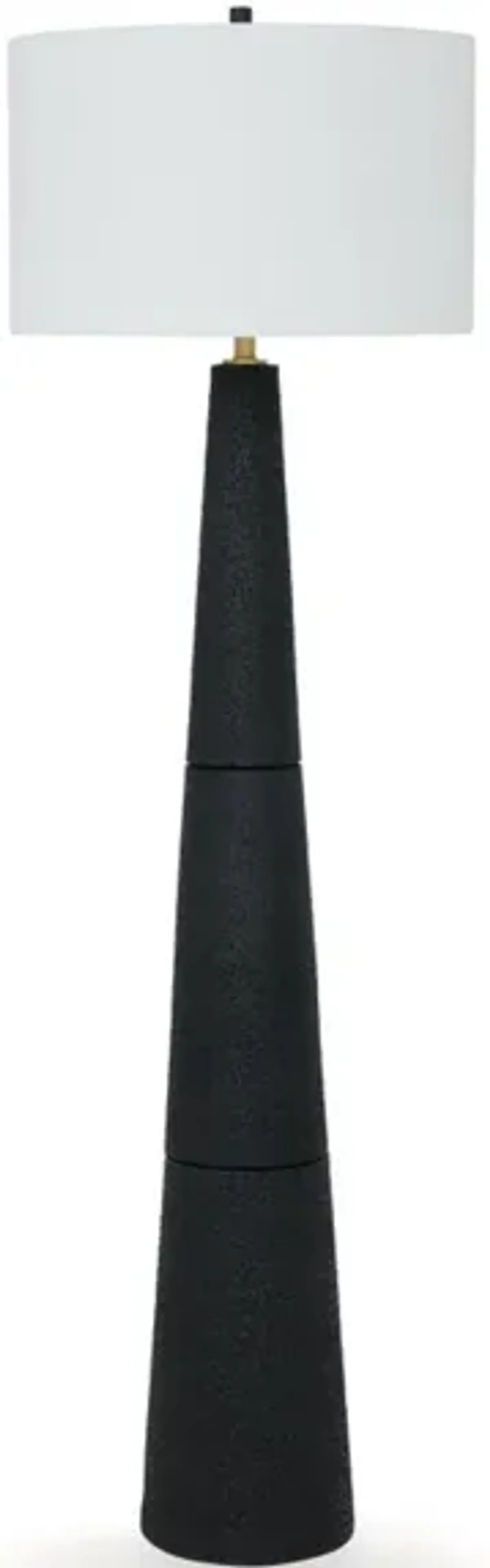 Black Textured Floor Lamp 69.5"H