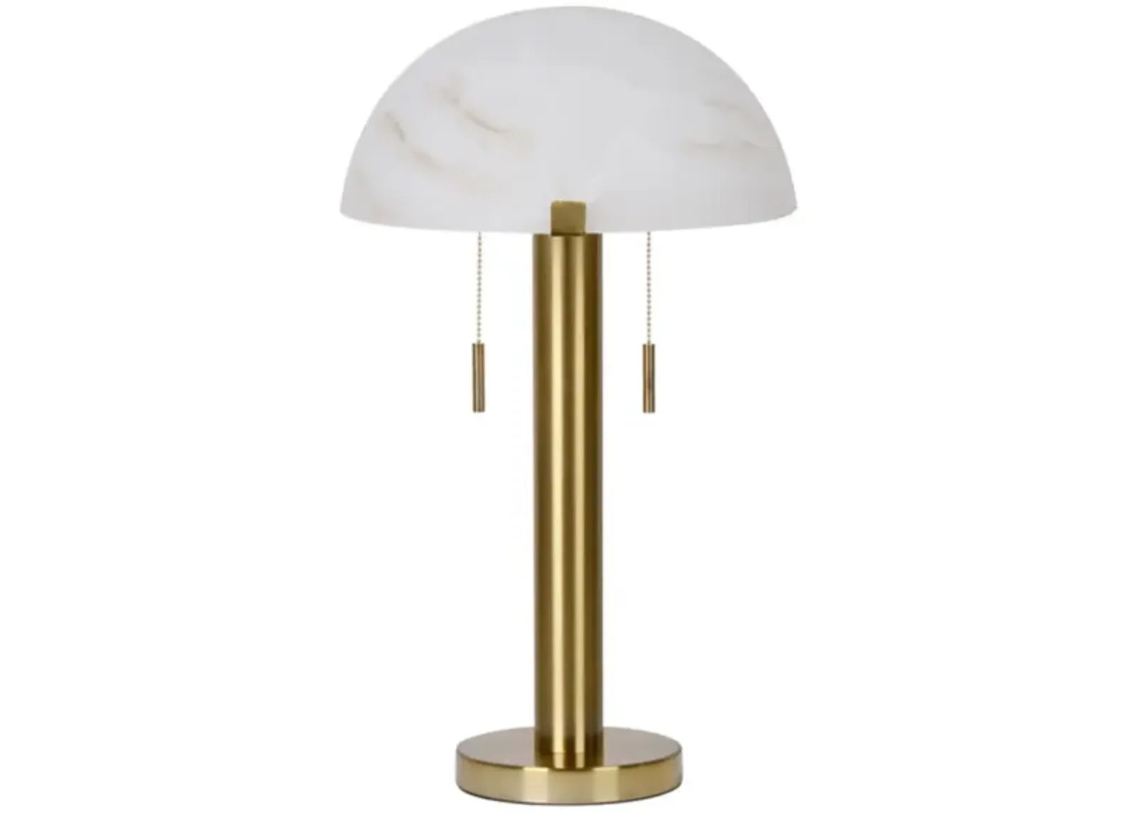 Brass and Glass Shade Table Lamp 22.25"H