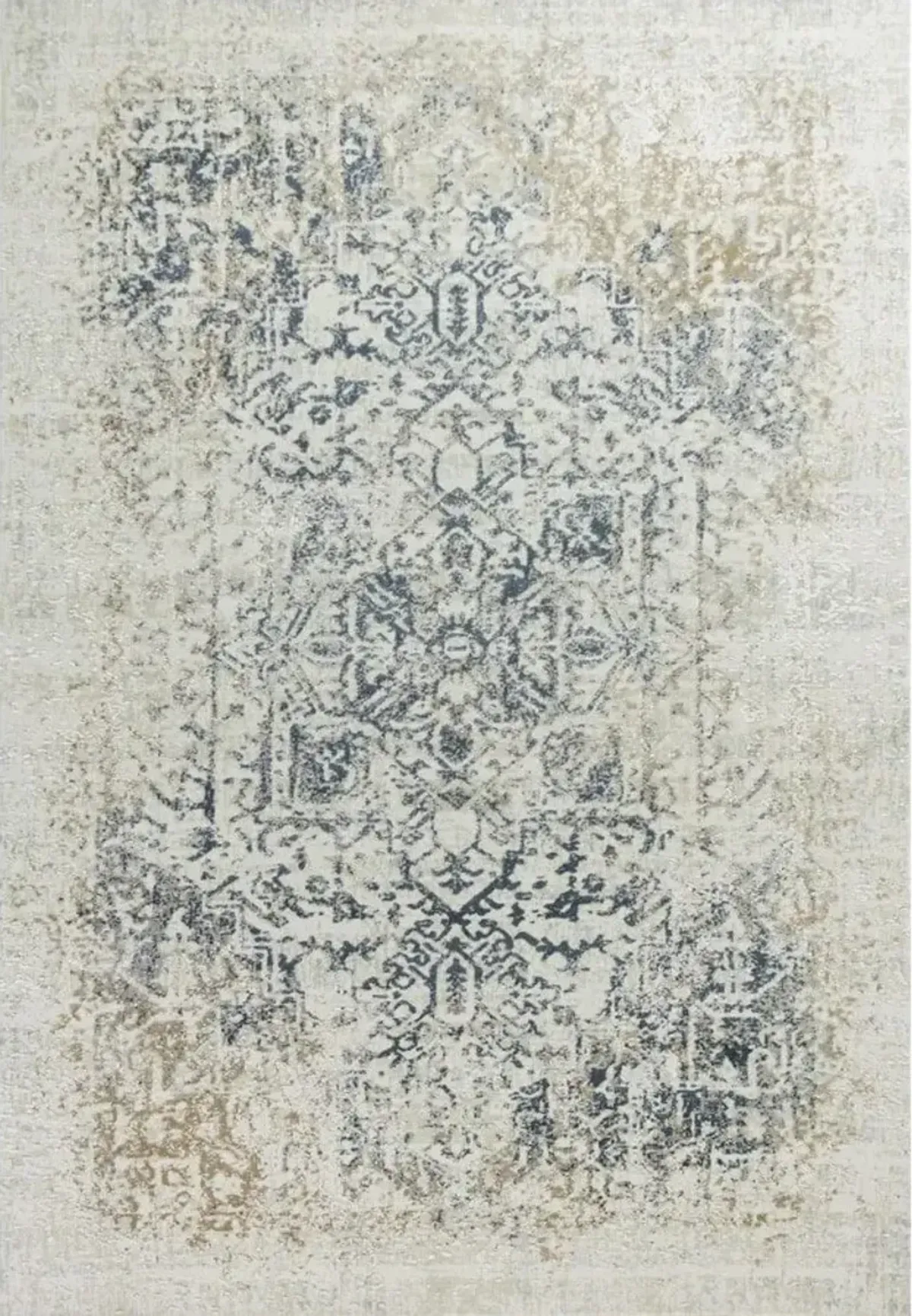 Genevive Ivory/Grey Area Rug 7'7"W x 10'10"L