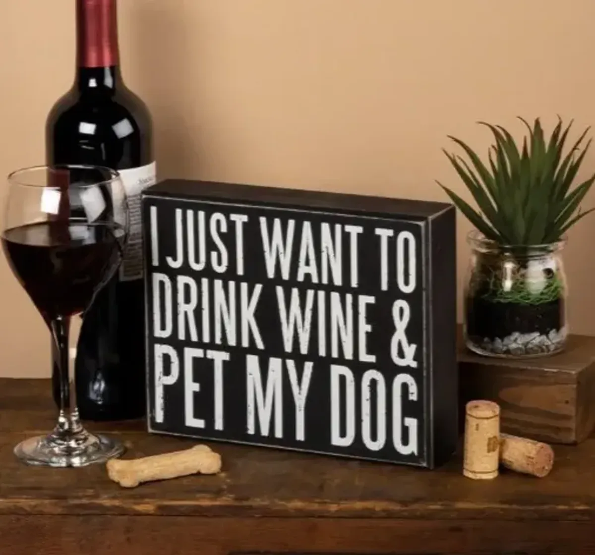 Pet My Dog Box Sign 8"W x 6.5"H