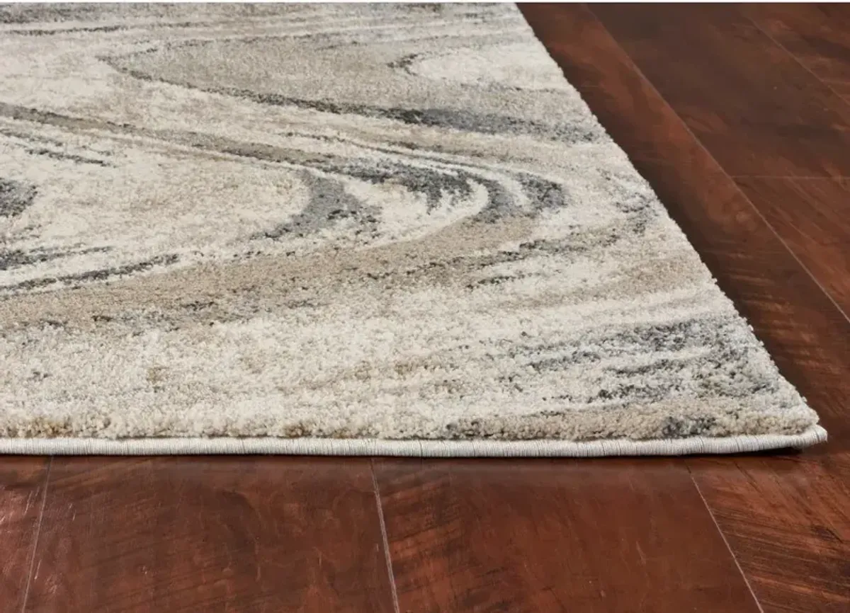 Hugo Natural Groove Area Rug 5'3"W x 7'7"L