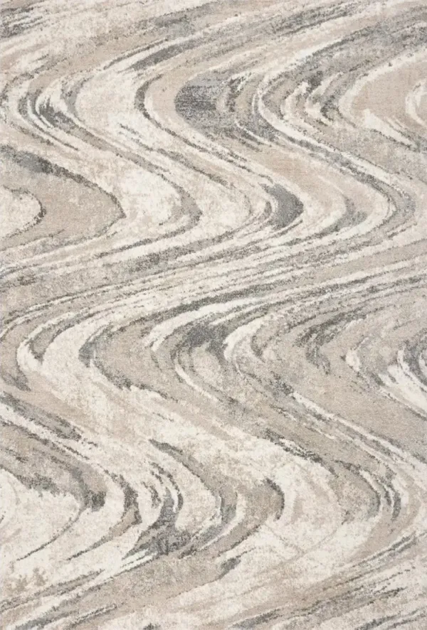 Hue Natural Groove Area Rug 5'3"W x 7'7"L