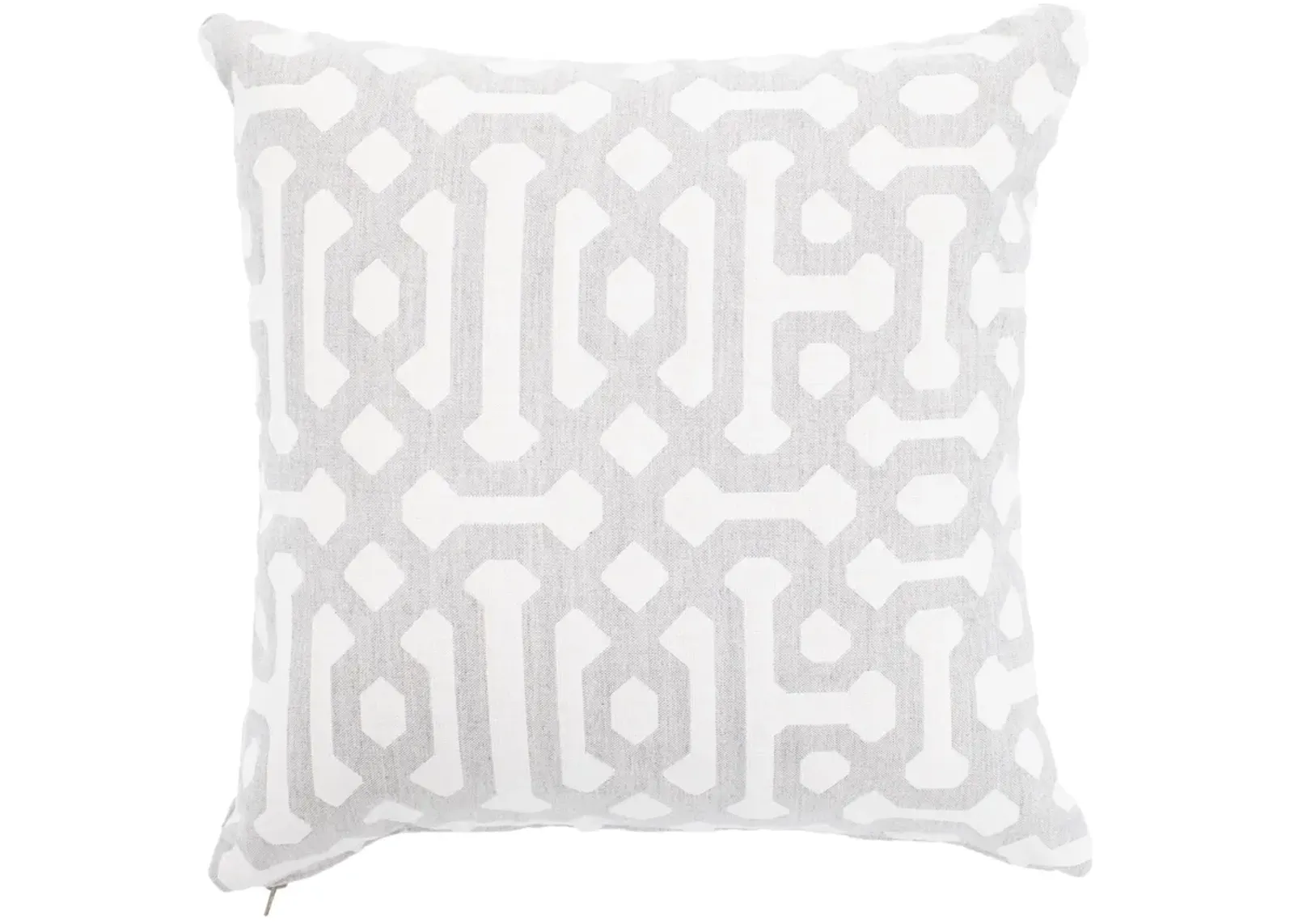 Fretwork Pewter Sunbrella Outdoor Pillow 16"W x 16"H