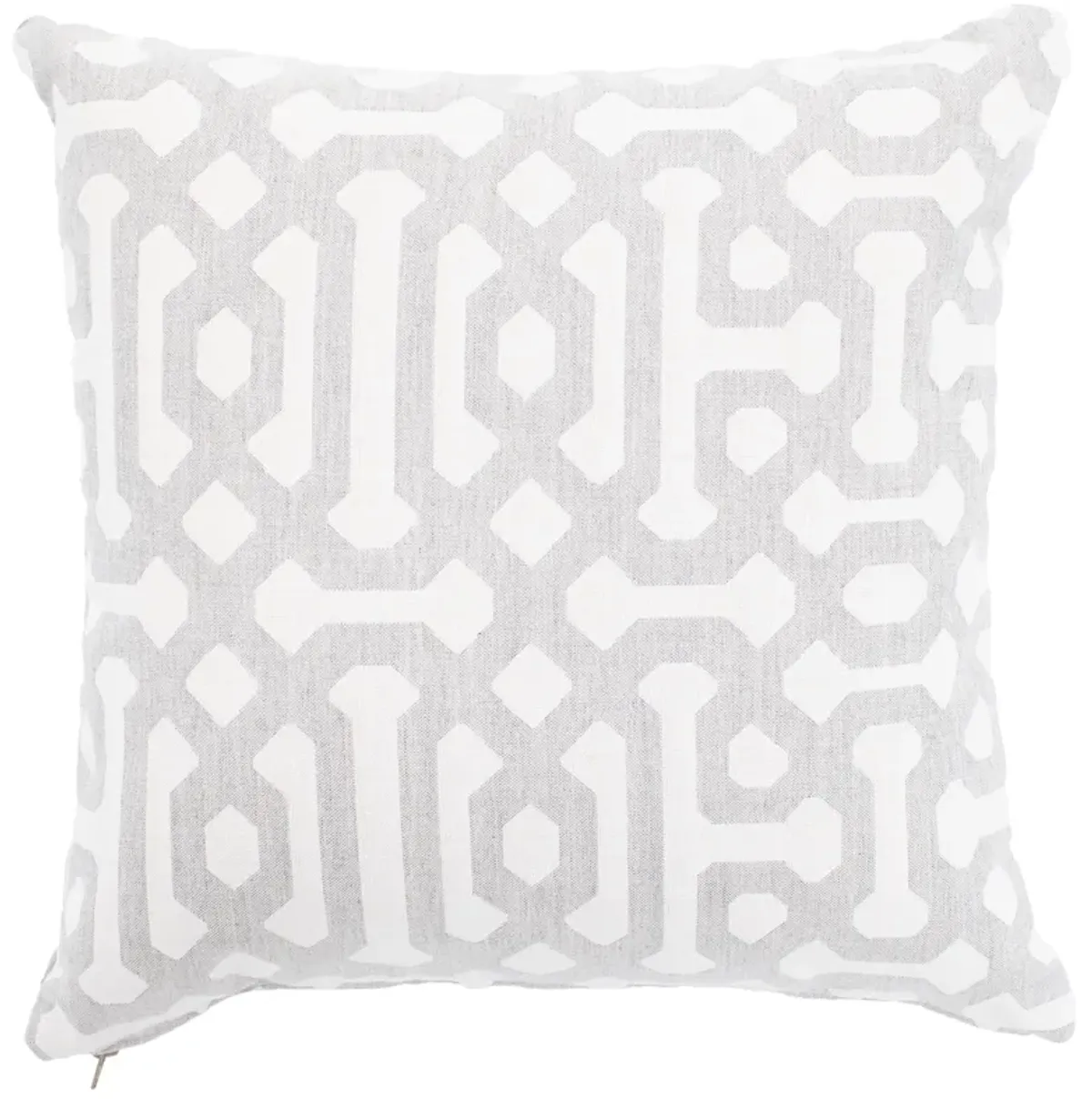 Fretwork Pewter Sunbrella Outdoor Pillow 16"W x 16"H