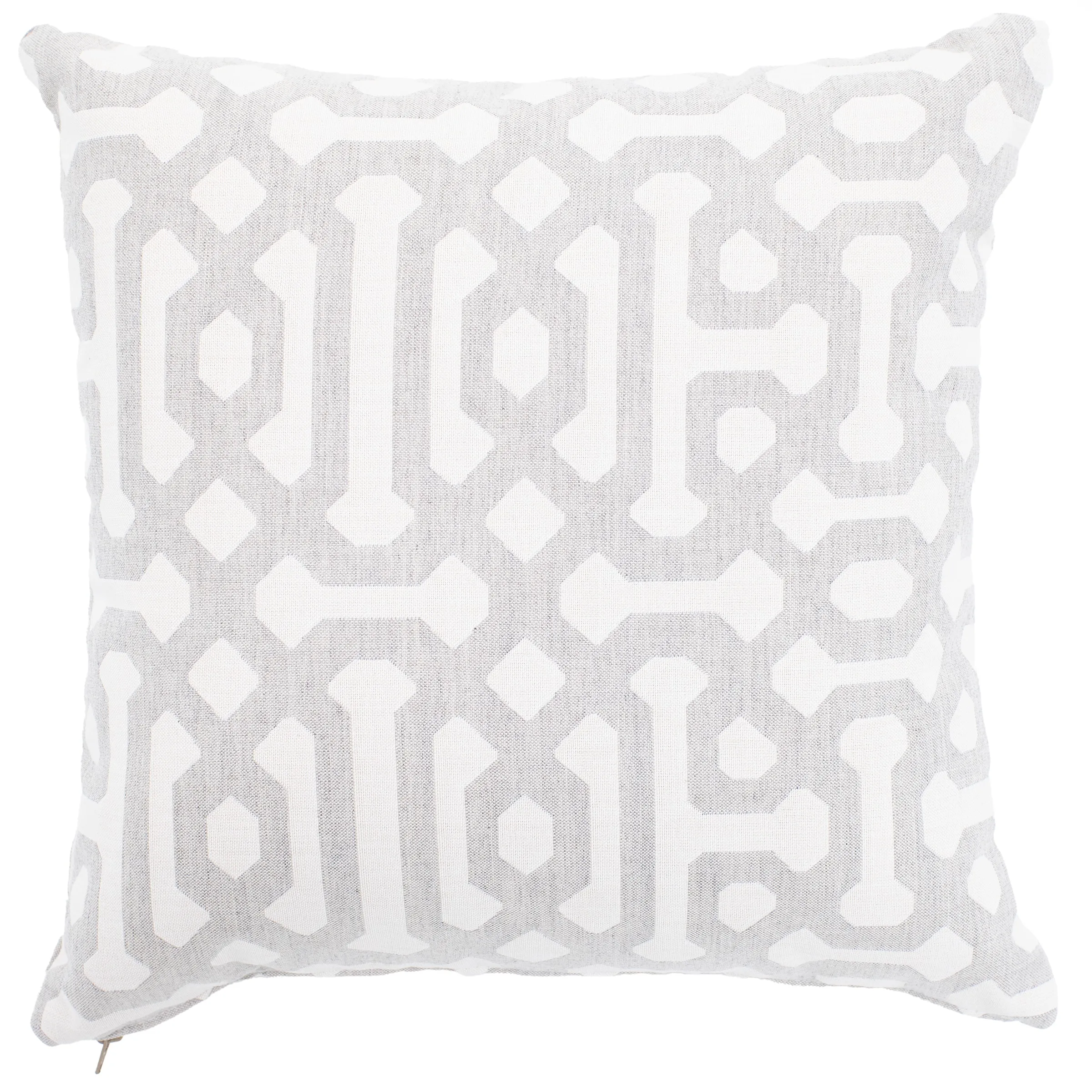 Fretwork Pewter Sunbrella Outdoor Pillow 16"W x 16"H