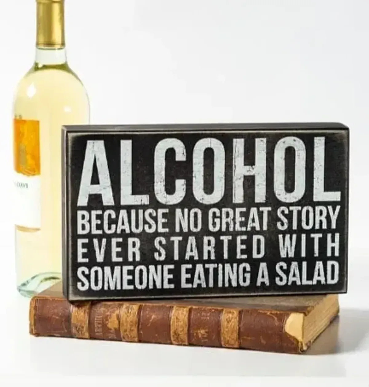 Alcohol Box Sign 10"W x 6"H